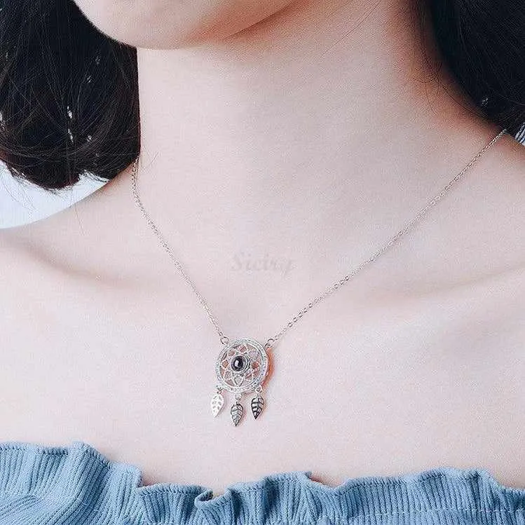 Siciry Personalized Projection Photo Necklace - Dreamcatcher