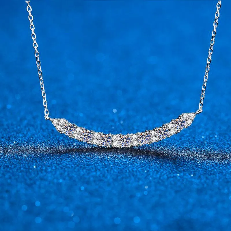 Smile Simple Diamond Necklace - 925 Sterling Silver