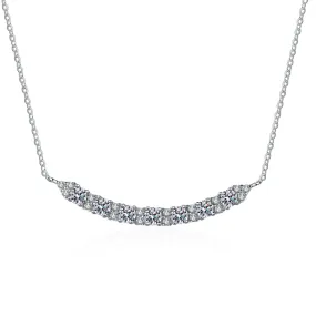 Smile Simple Diamond Necklace - 925 Sterling Silver