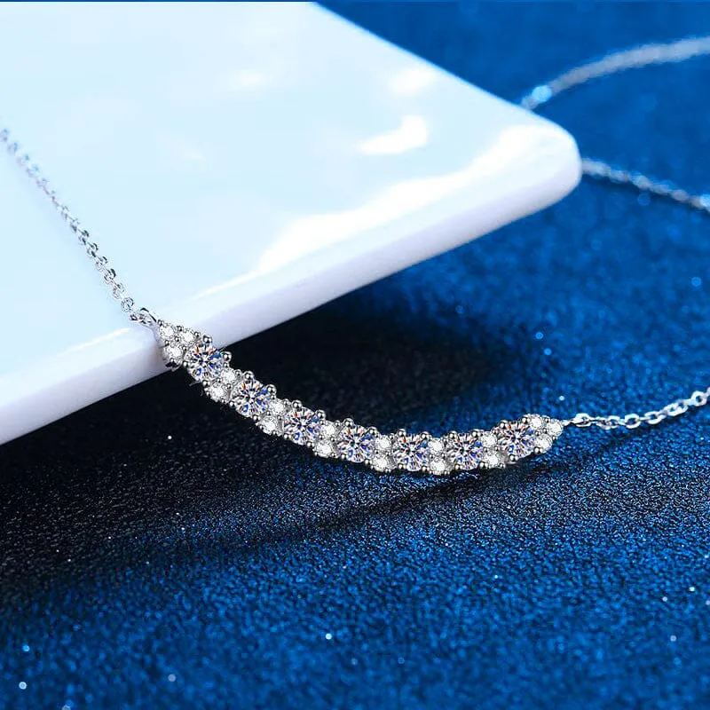 Smile Simple Diamond Necklace - 925 Sterling Silver