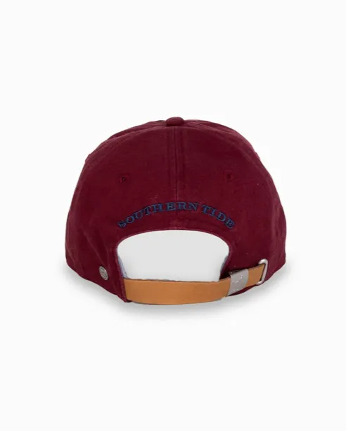 Southern Tide Mini Skipjack Leather Strap Hat - Maroon