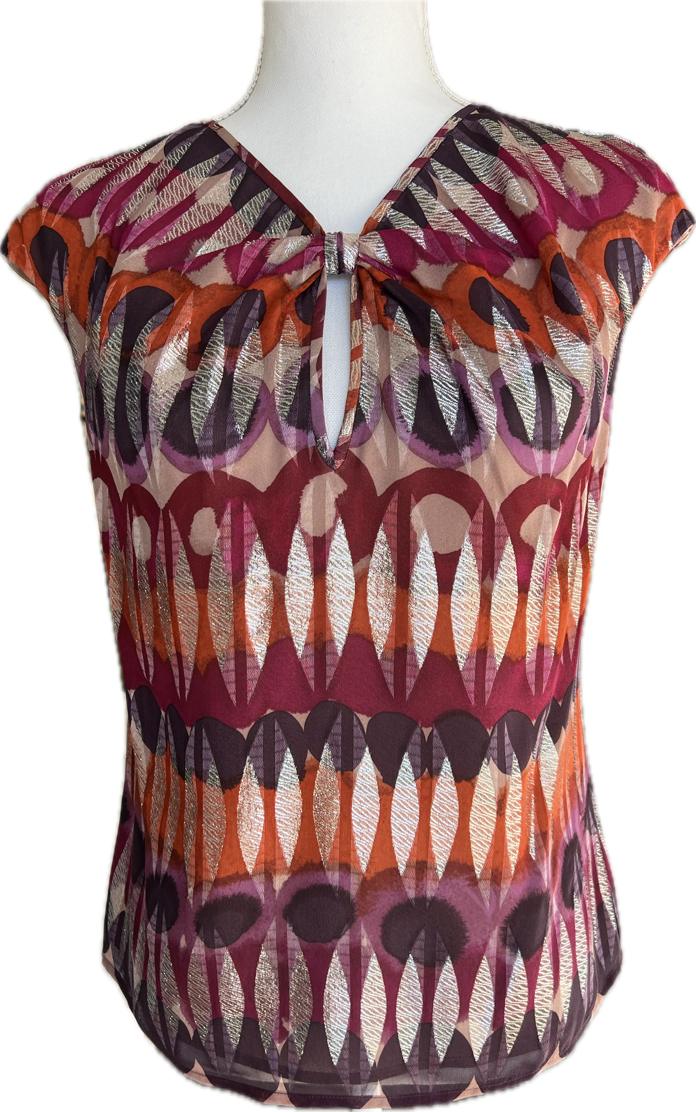 St. John Couture Silk Print Top, 2