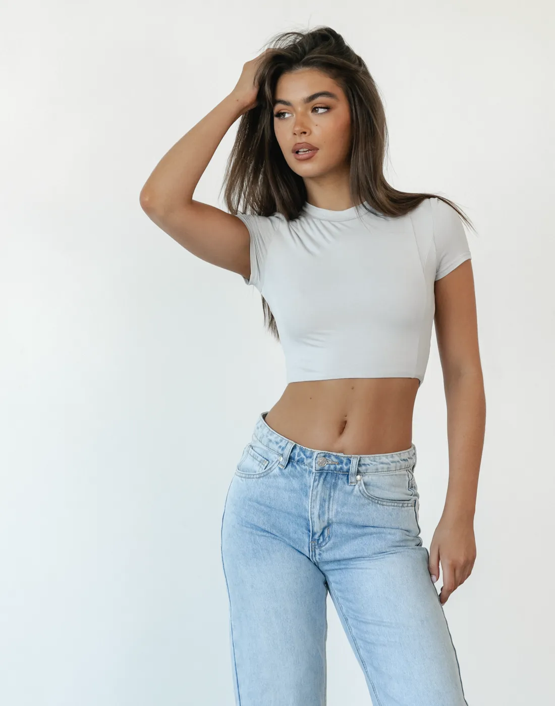 Take Care Crop Top (Grey)