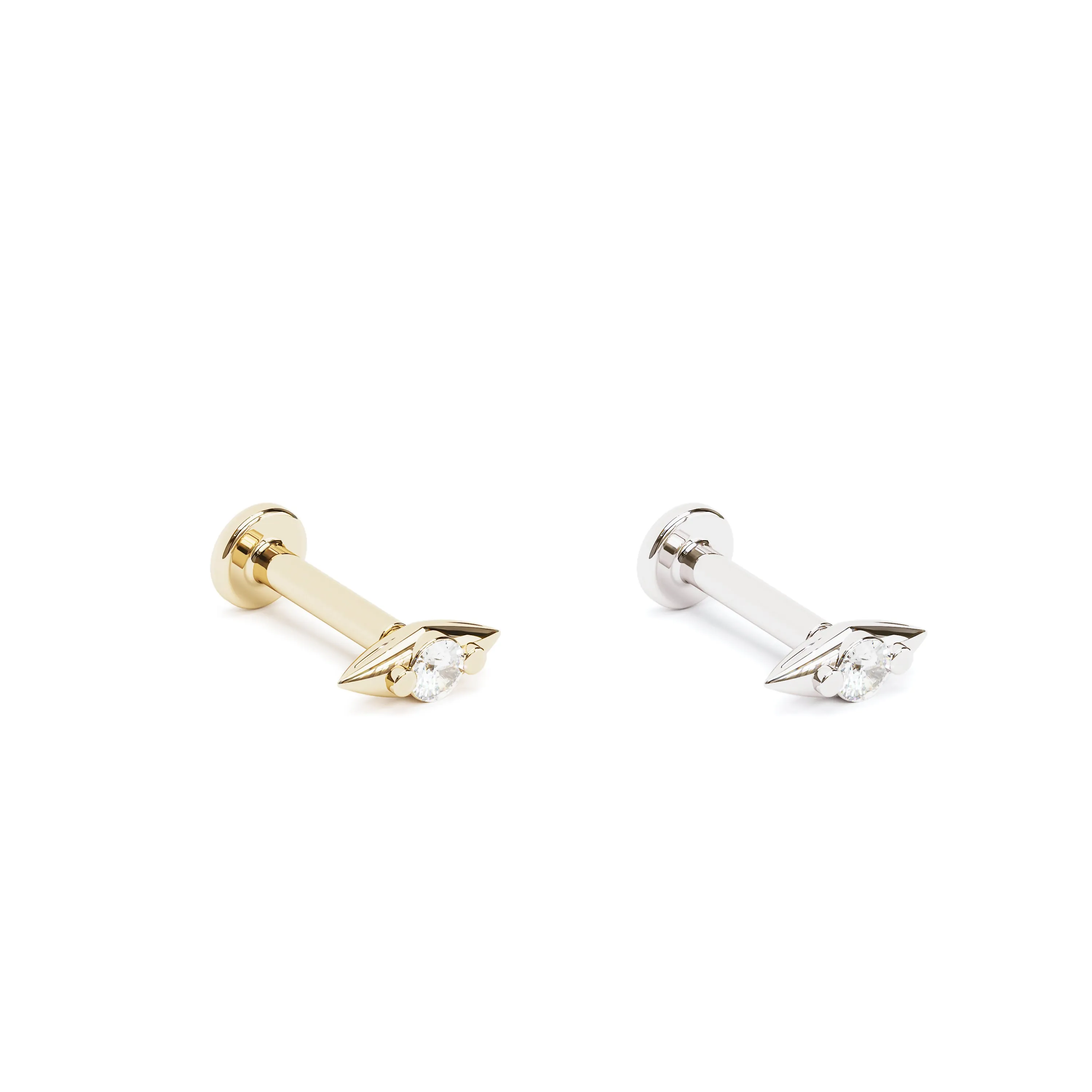 Tiny 14K Gold Minimalist Diamond Stud