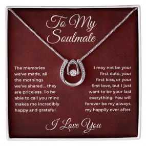 To My Soulmate For Wife or Girlfriend Lucky Horseshoe Pendant Necklace