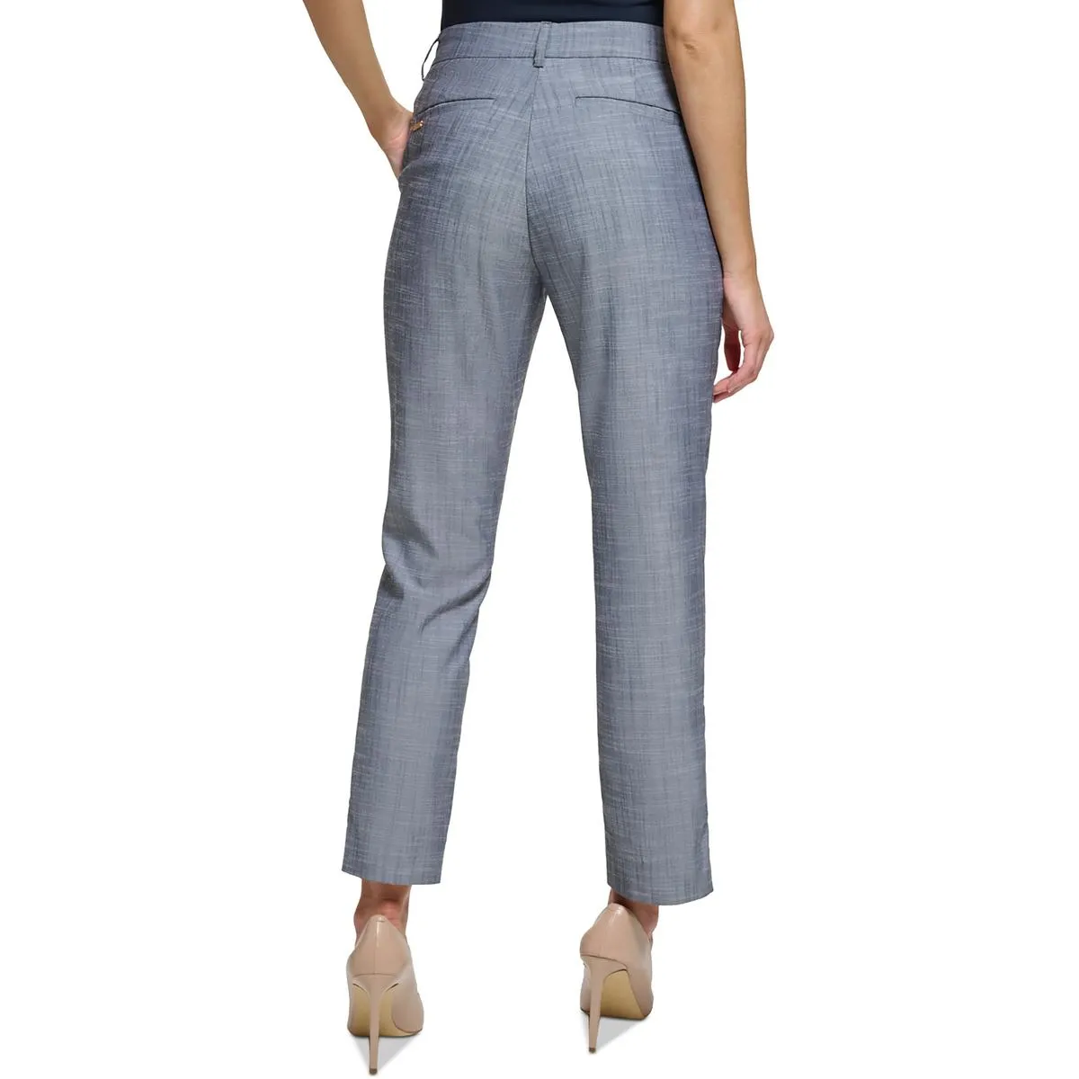 Tommy Hilfiger Womens Mid-Rise Straight Leg Ankle Pants