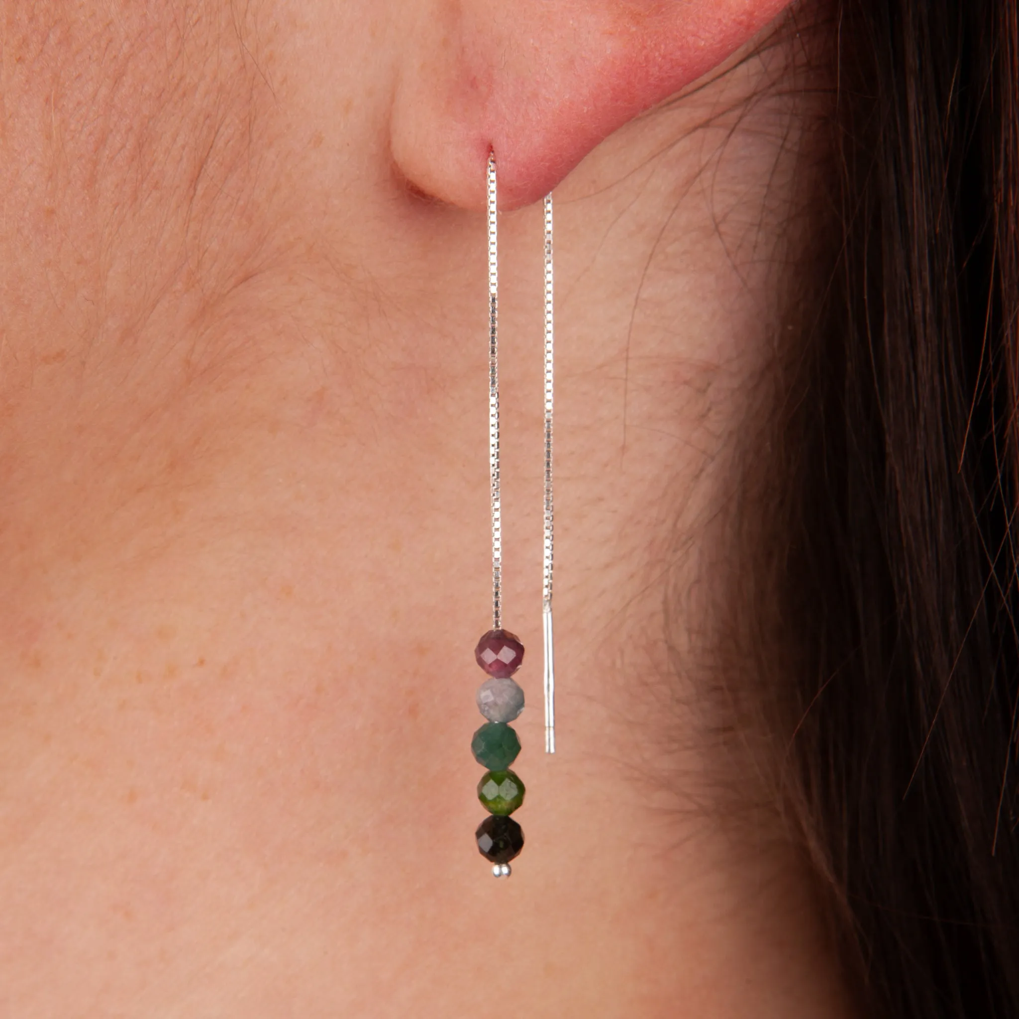 Tourmaline Threader Earrings