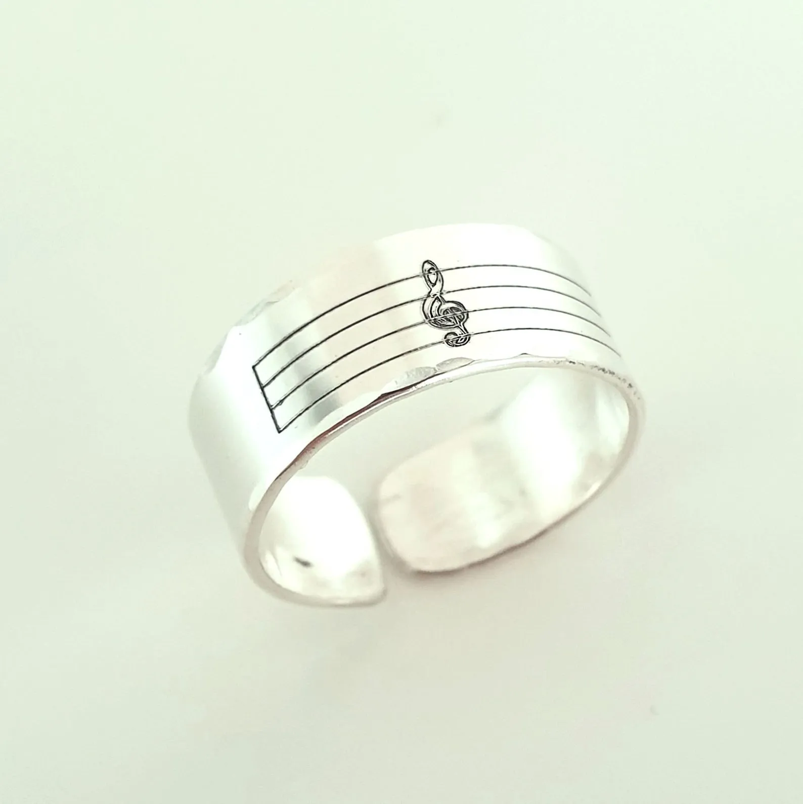 Treble Clef Ring - Custom Sterling Silver Music Ring