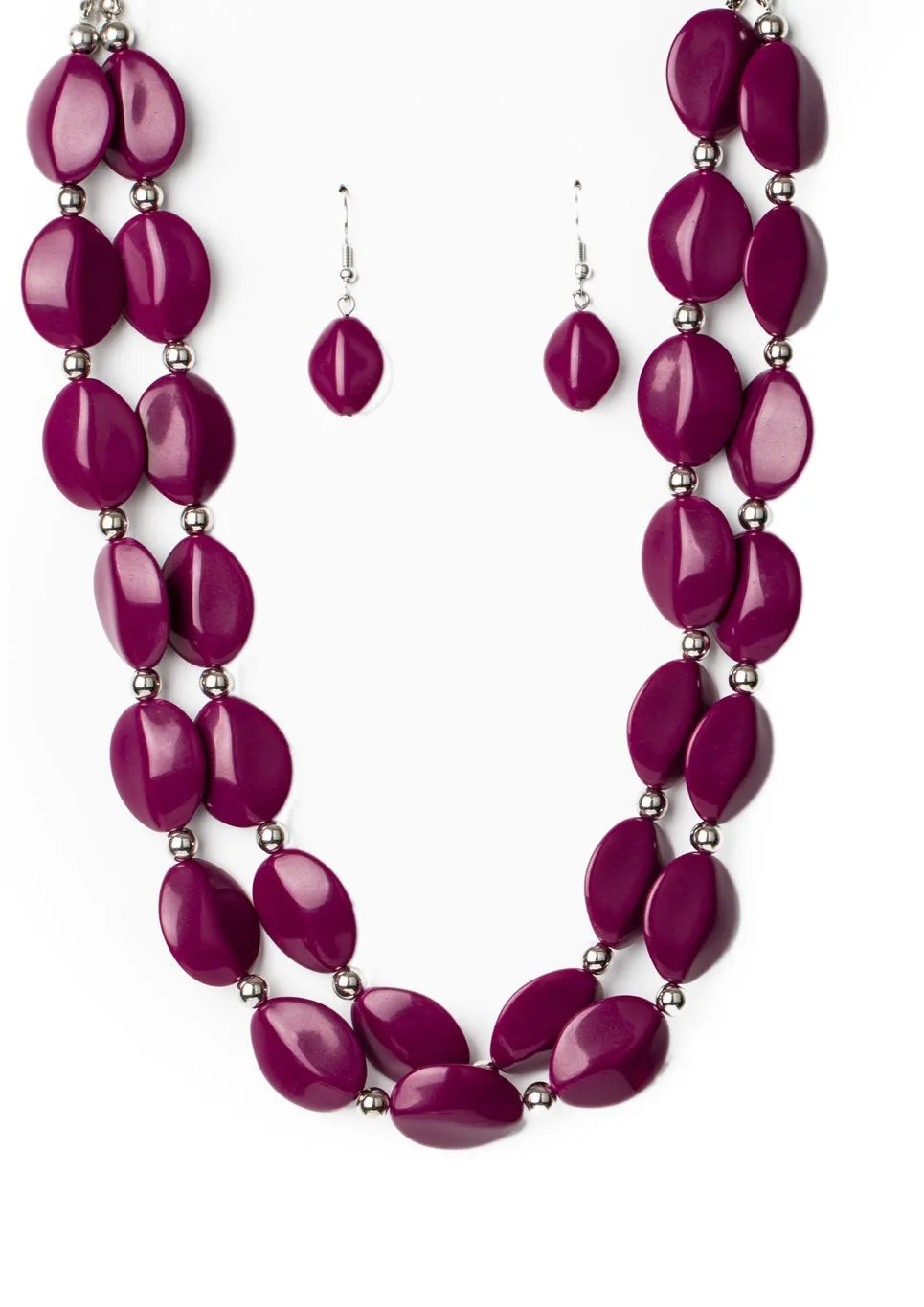  Two-Story Stunner Purple Necklace Set