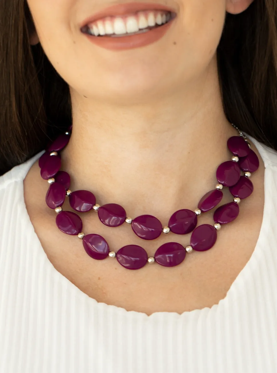  Two-Story Stunner Purple Necklace Set