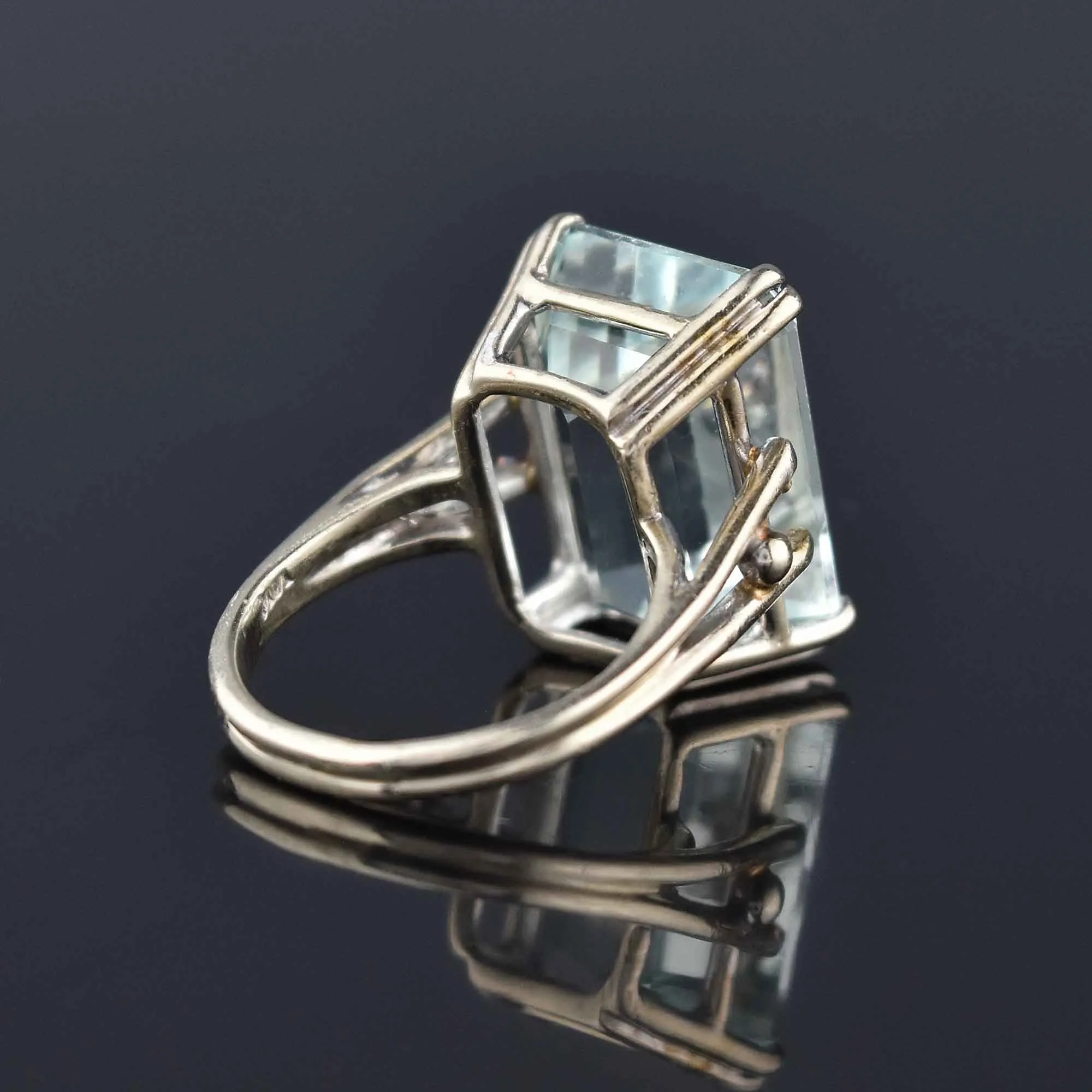 Vintage 13 CTW Aquamarine Ring in 14K White Gold