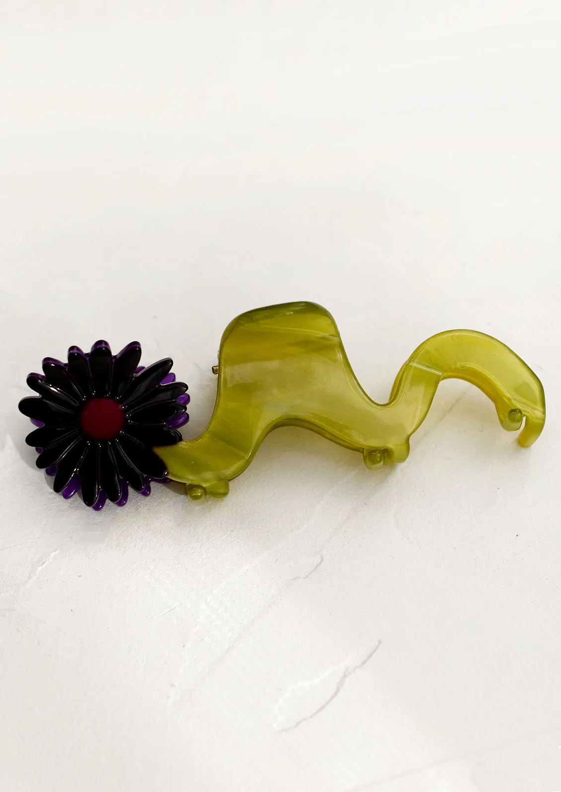 Wavy Flower Hair Claw