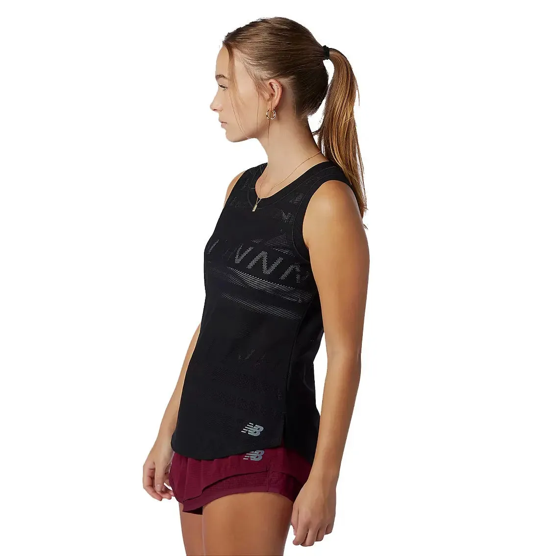 Womens New Balance Q Speed Jaquard Tank - Black