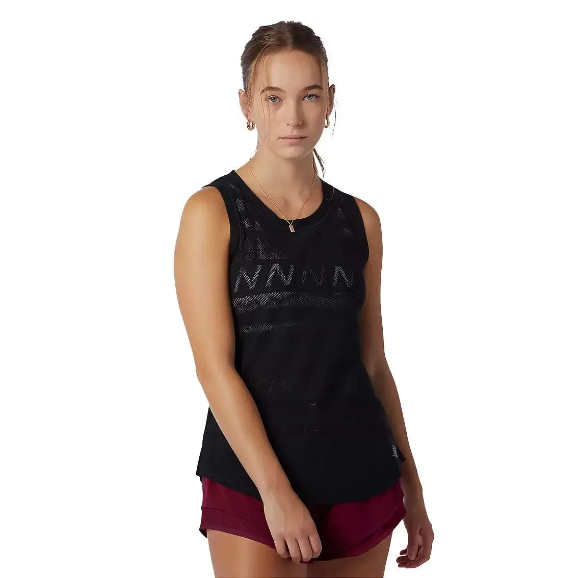 Womens New Balance Q Speed Jaquard Tank - Black