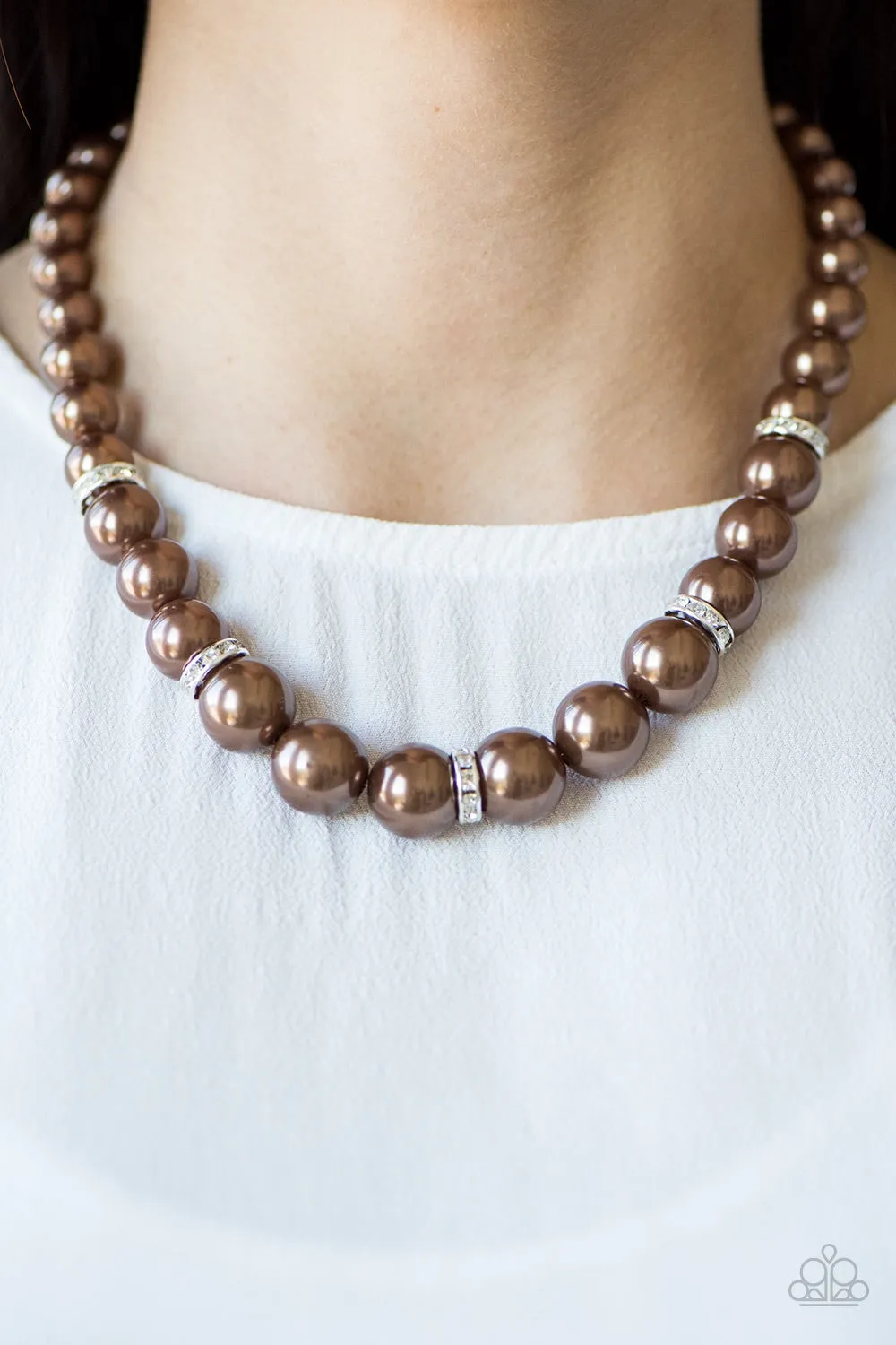 You Had Me At Pearls Brown-Necklace