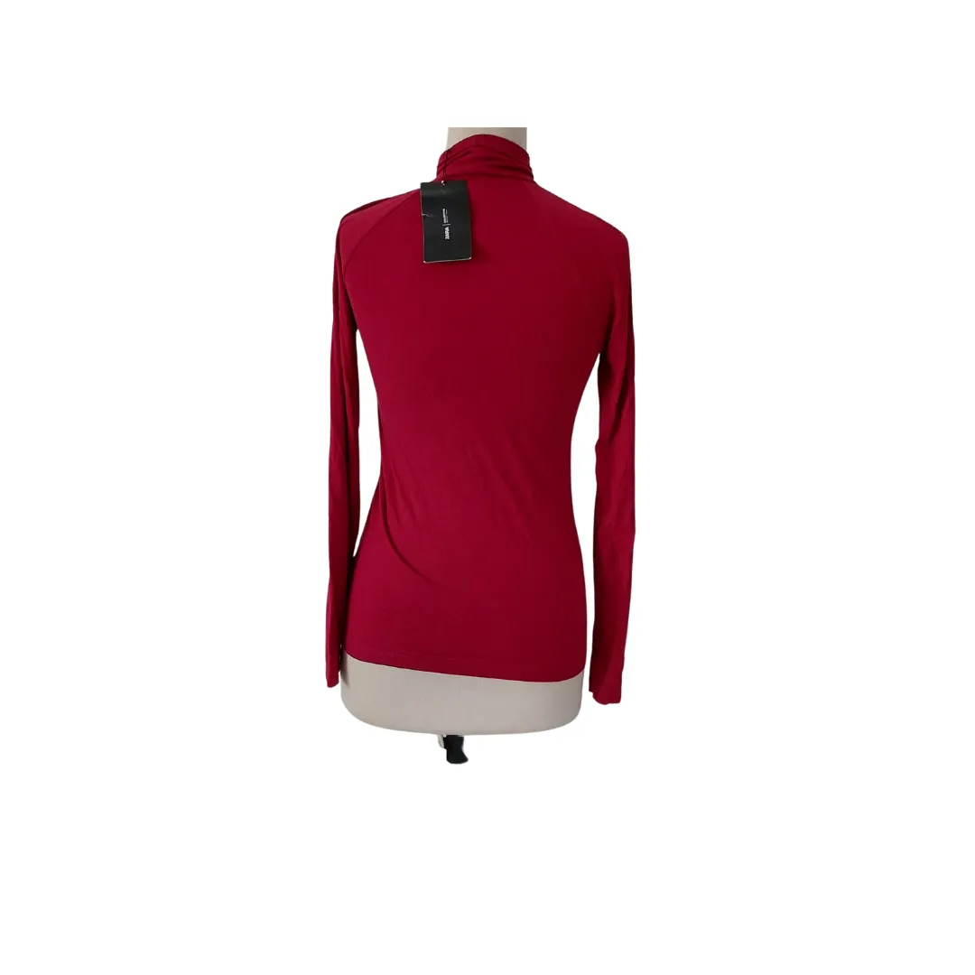 ZARA Maroon Front-knot Knit Top | Brand New |