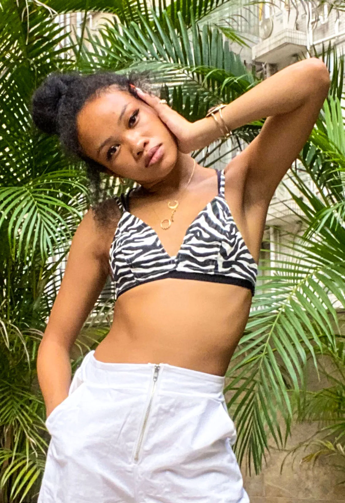 zebra print bralette