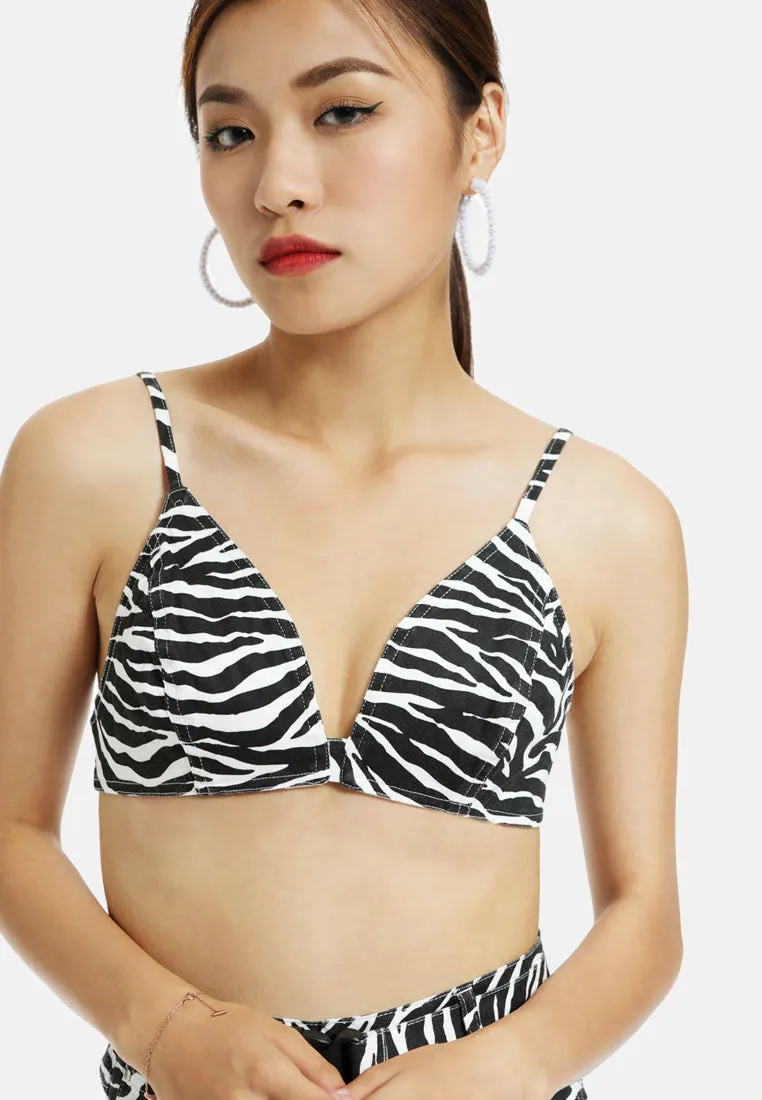 zebra print bralette