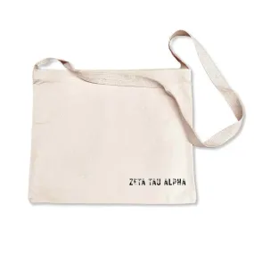 Zeta Tau Alpha Sorority Messenger Bag with Cross Body Strap